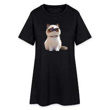 Ragdoll Katze Ragdollkatze Cat Süße Ragdoll Katzen - Frauen T-Shirt-Kleid - Schwarz - Vorne