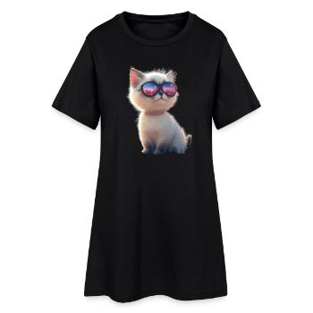 Chat Ragdoll Chat Ragdoll Chat Mignon Chats Ragdoll - Robe T-shirt Femme - noir - Devant