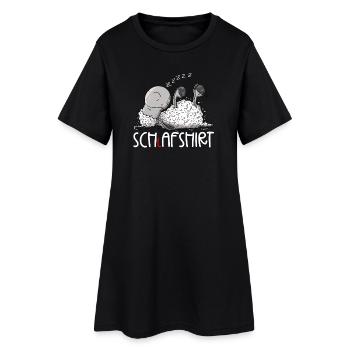 Kleines Schlafendes Schaf Träumt Schlafshirt - Frauen T-Shirt-Kleid - Schwarz - Vorne