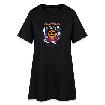 Halloween Capitaine Citrouille | Roi Bonbons - Robe T-shirt Femme - noir - Devant