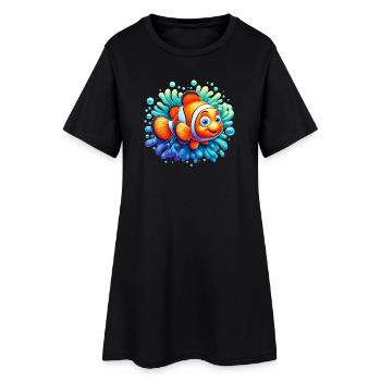 Poisson-clown - Robe T-shirt Femme - noir - Devant