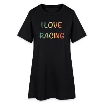 J’adore la course : Lettrage pastel à la main - Robe T-shirt Femme - noir - Devant