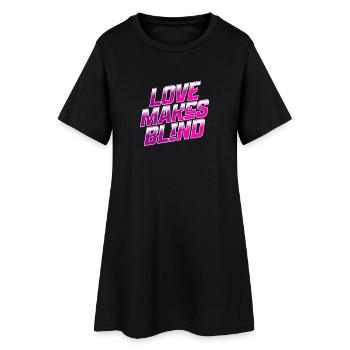 Love Makes Blind Retro Typo - Frauen T-Shirt-Kleid - Schwarz - Vorne