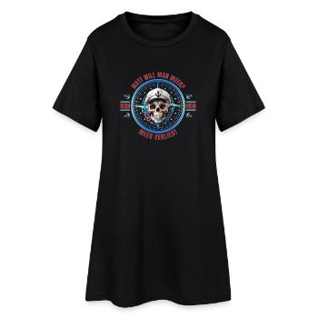 Watt will mann mehr - Meer verliebt - Frauen T-Shirt-Kleid - Schwarz - Vorne