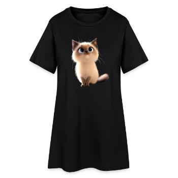 Birma Katze Heilige Birmakatze Süße Birma Katzen - Frauen T-Shirt-Kleid - Schwarz - Vorne