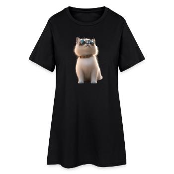 Chat Birman Chat Birman Sacré Chat Birman Mignon Chats Birmans - Robe T-shirt Femme - noir - Devant