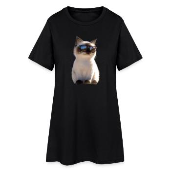 Chat Birman Chat Birman Sacré Chat Birman Mignon Chats Birmans - Robe T-shirt Femme - noir - Devant