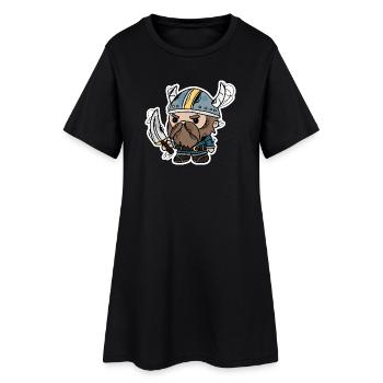 Wikinger - Frauen T-Shirt-Kleid - Schwarz - Vorne