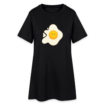 Oeuf au plat sucré - Robe T-shirt Femme - noir - Devant