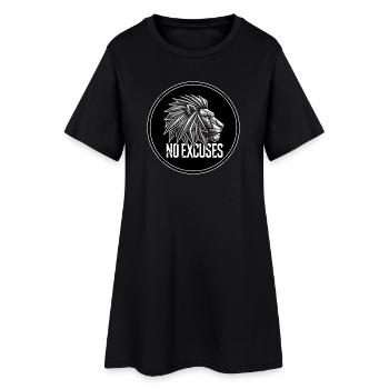 Geometrischer Löwe No Excuses - Frauen T-Shirt-Kleid - Schwarz - Vorne