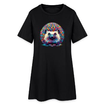 Hérisson - Robe T-shirt Femme - noir - Devant