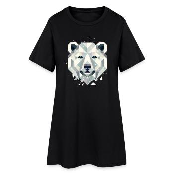 abstrakter Eisbär–Kraftvolle Eleganz des Nordens - Frauen T-Shirt-Kleid - Schwarz - Vorne