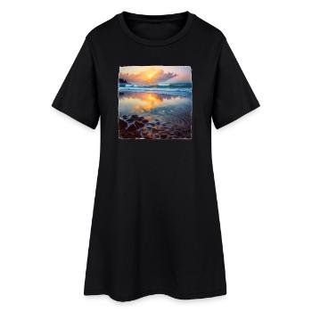 Beach Pebbles - Women’s T-Shirt Dress - black - Front