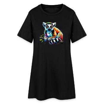 Lémurien - Robe T-shirt Femme - noir - Devant