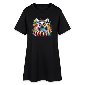 Lémurien - Robe T-shirt Femme - noir - Devant