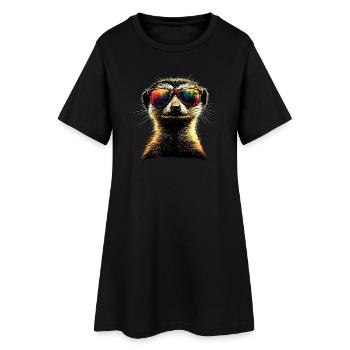 Lunettes de soleil suricate coloré mignon suricate - Robe T-shirt Femme - noir - Devant