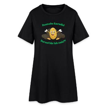 Deutsche Kartoffel und stolz drauf. German Potatoe - Frauen T-Shirt-Kleid - Schwarz - Vorne