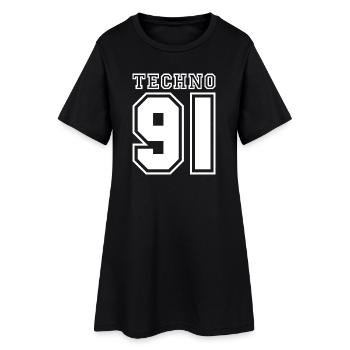 TECHNO 91 - Robe T-shirt Femme - noir - Devant