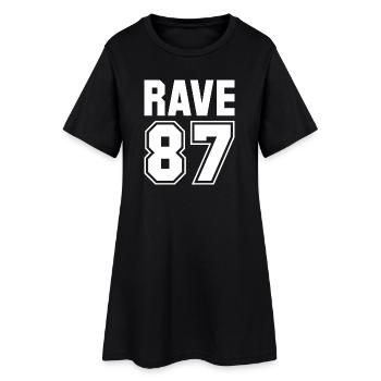RAVE 87 - Frauen T-Shirt-Kleid - Schwarz - Vorne