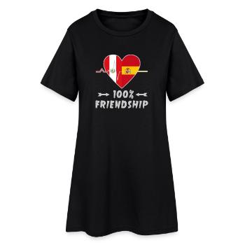 Peru and Spain 100% friendship - Women’s T-Shirt Dress - black - Front