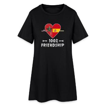 100 % amitié entre le Maroc et l'Espagne - Robe T-shirt Femme - noir - Devant