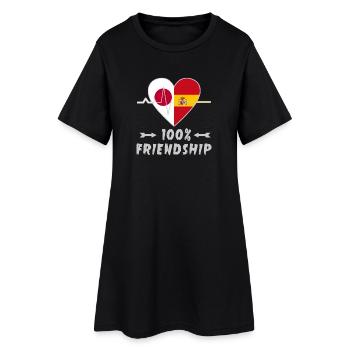 100% amitié entre le Japon et l'Espagne - Robe T-shirt Femme - noir - Devant