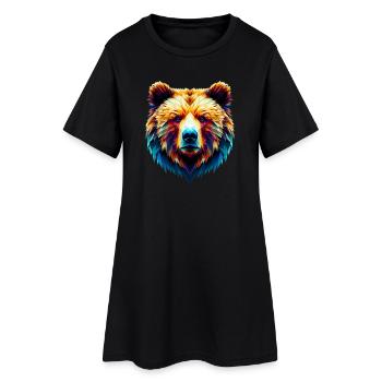 Polygonal Bear - Women’s T-Shirt Dress - black - Front