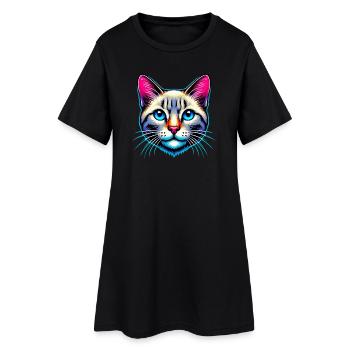 Chat - Robe T-shirt Femme - noir - Devant