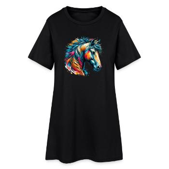Cheval - Robe T-shirt Femme - noir - Devant