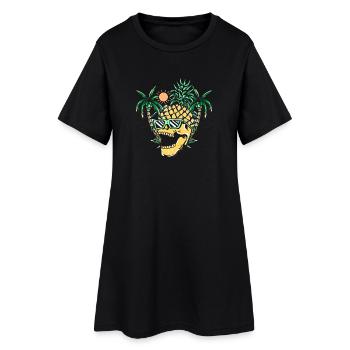 Funny pineapple skull - Frauen T-Shirt-Kleid - Schwarz - Vorne