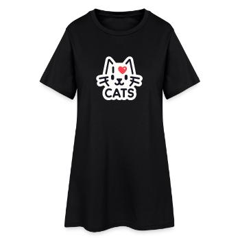 Amour charmant des chats - Robe T-shirt Femme - noir - Devant