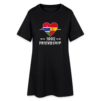 Gambia und Spanien 100% Freundschaft - Frauen T-Shirt-Kleid - Schwarz - Vorne