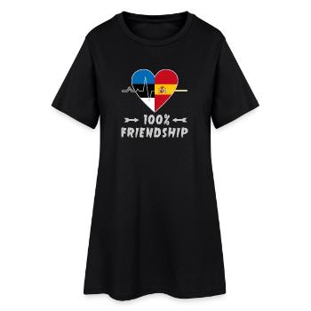 L'Estonie et l'Espagne : amitié à 100 % - Robe T-shirt Femme - noir - Devant