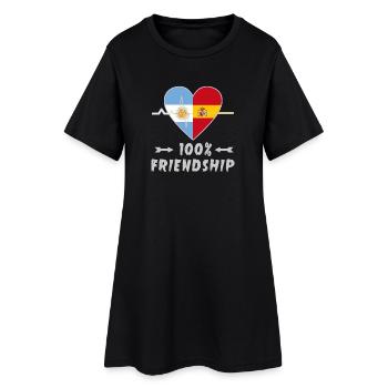 L'Algérie et l'Espagne : amitié à 100 % - Robe T-shirt Femme - noir - Devant