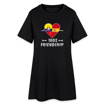 L'Equateur et l'Espagne : amitié à 100 % - Robe T-shirt Femme - noir - Devant
