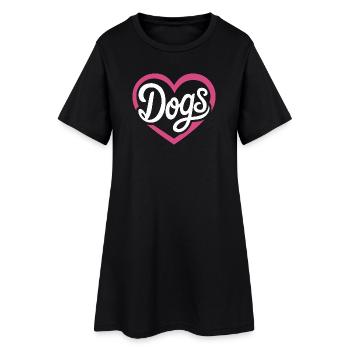 Chiens d’amour - Robe T-shirt Femme - noir - Devant