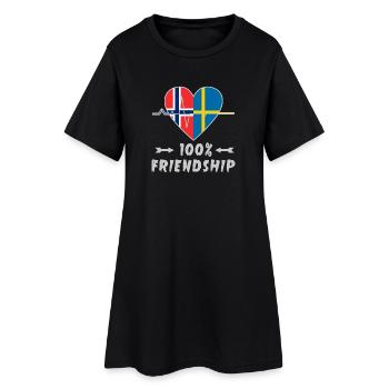 La Norvège et la Suède : amitié à 100 % - Robe T-shirt Femme - noir - Devant