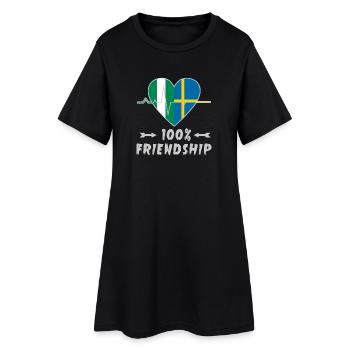 Le Nigeria et la Suède : une amitié à 100 % - Robe T-shirt Femme - noir - Devant
