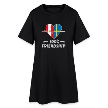Peru and Sweden 100% friendship - Women’s T-Shirt Dress - black - Front