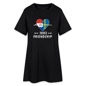 Le Paraguay et la Suède : une amitié à 100 % - Robe T-shirt Femme - noir - Devant