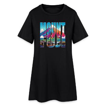 FUJISAN - Frauen T-Shirt-Kleid - Schwarz - Vorne
