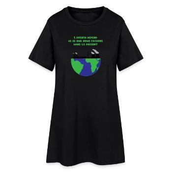 Planète Terre - Robe T-shirt Femme - noir - Devant