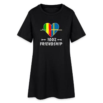 Mali und Schweden 100% Freundschaft - Frauen T-Shirt-Kleid - Schwarz - Vorne