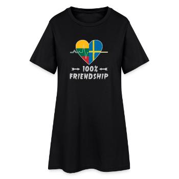 Lithuania and Sweden 100% friendship - Women’s T-Shirt Dress - black - Front