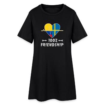 100 % amitié entre la Colombie et la Suède - Robe T-shirt Femme - noir - Devant