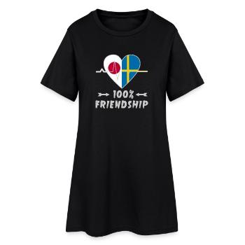 100 % amitié entre le Japon et la Suède - Robe T-shirt Femme - noir - Devant
