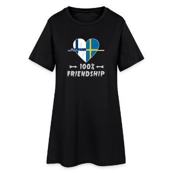 100 % amitié entre la Finlande et la Suède - Robe T-shirt Femme - noir - Devant