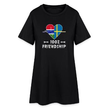 100 % amitié entre la Gambie et la Suède - Robe T-shirt Femme - noir - Devant