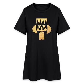 Nutcracker Gold Christmas Decoration Advent Xmas - Women’s T-Shirt Dress - black - Front