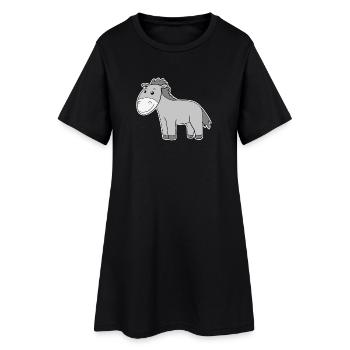 Motif âne bambin - Robe T-shirt Femme - noir - Devant